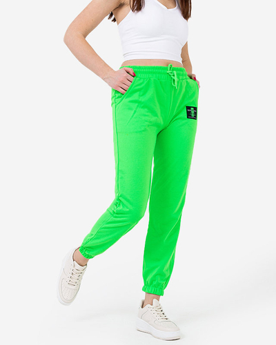 Neon green women's sweatpants - Clothing