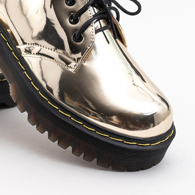 Women's gold lacquered lace-up half shoes Belita - Footwear