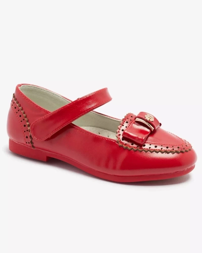 Red girls' pumps with bow Proya- Footwear