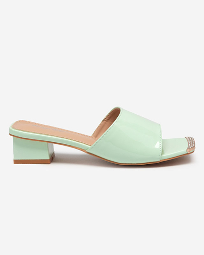Green lacquered slippers with low heels Keripse - Footwear
