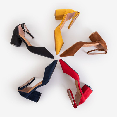 Navy blue women's sandals on the post by Rumil - Footwear