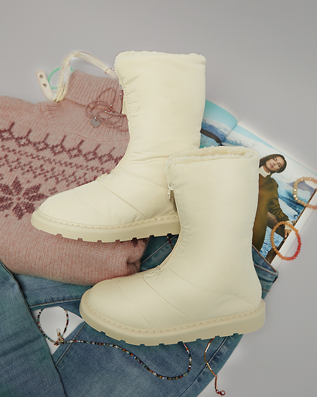 Бежевая женская обувь a'la snow boots Tirigga- Footwear