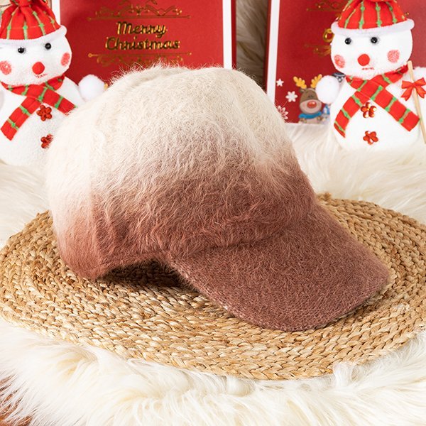 Brown fur hat with visor - Caps