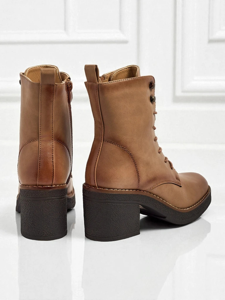 Women's eco-leather heeled ankle boots Zeltra