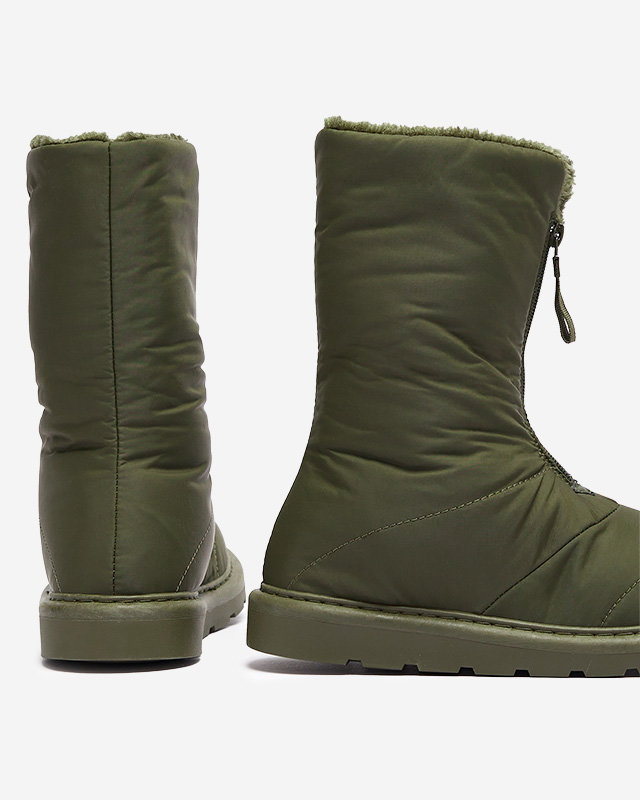 Темно-зеленые женские сапоги a'la snow boots Tirigga- Footwear