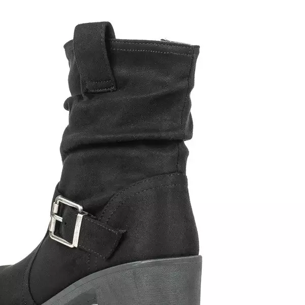 Black ankle boots on a high post Nusha - Footwear