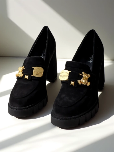 Katherine Elegante Black Suede Heels