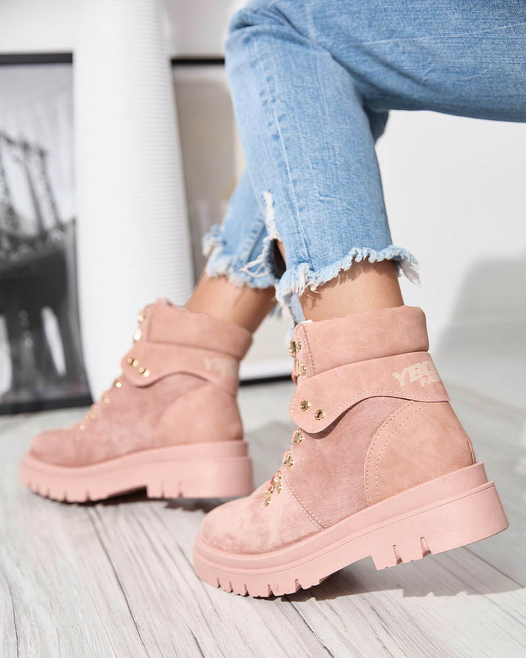 Pink women's boots insulated trappers Boserra - Footwear