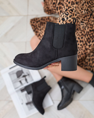 Royalfashion Melni sieviešu zābaki no ekovīžādas uz staba Nanhelyna