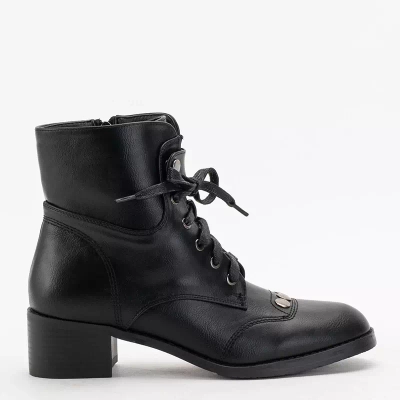 OUTLET Black women's ankle boots with flat heels Rinta - Footwear
