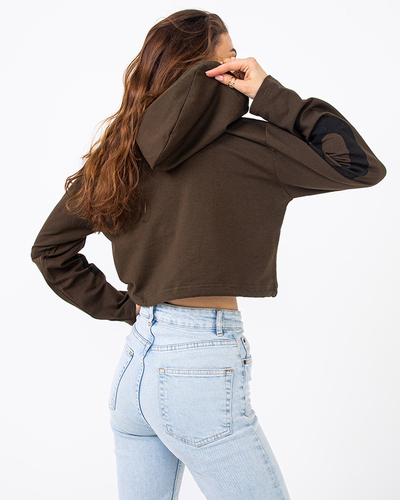 Tumši zaļa sieviešu apgriezta kapuce - Apģērbs