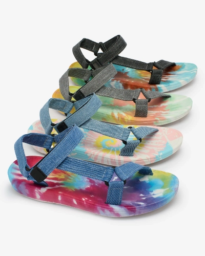 Royalfashion Black women's sandals with colored sole Asottil