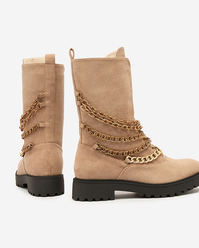 Royalfashion Sieviešu bagger zābaki gaiši brūnā krāsā Goserre