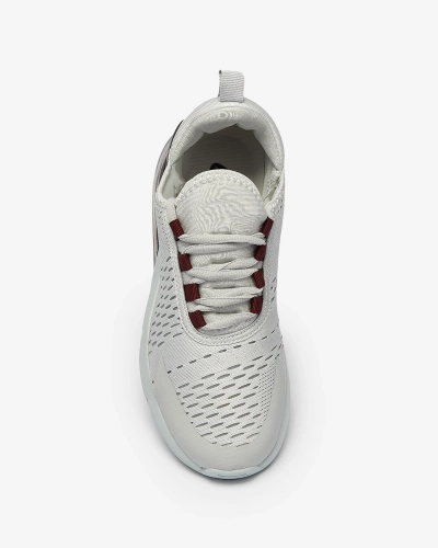 Grey women's sports shoes with burgundy inserts Neterika - Footwear