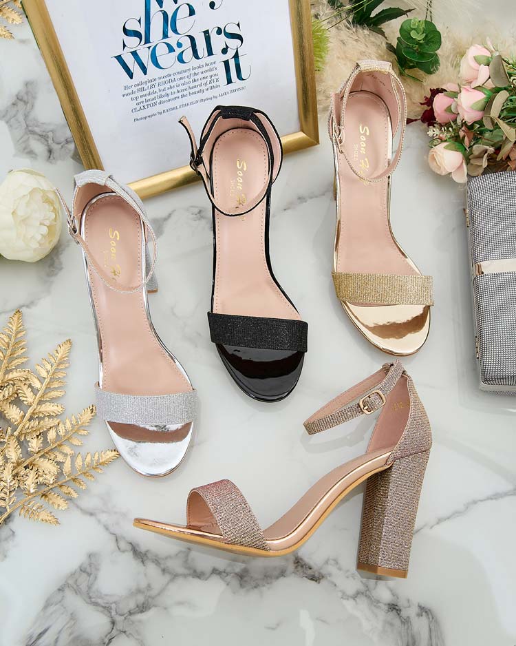 Royalfashion Sieviešu brokāta krāsas sviedru sandales Etotta