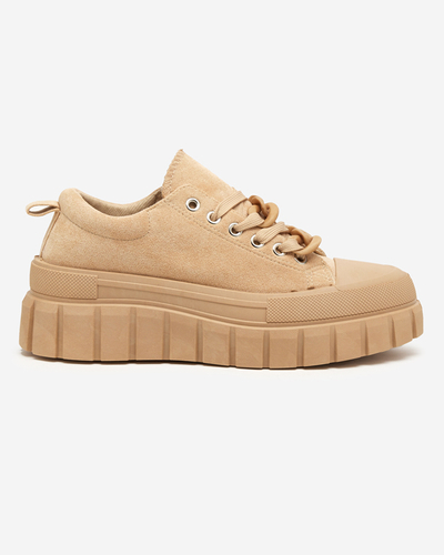 OUTLET Brown women's tall sneakers Mishta - Footwear