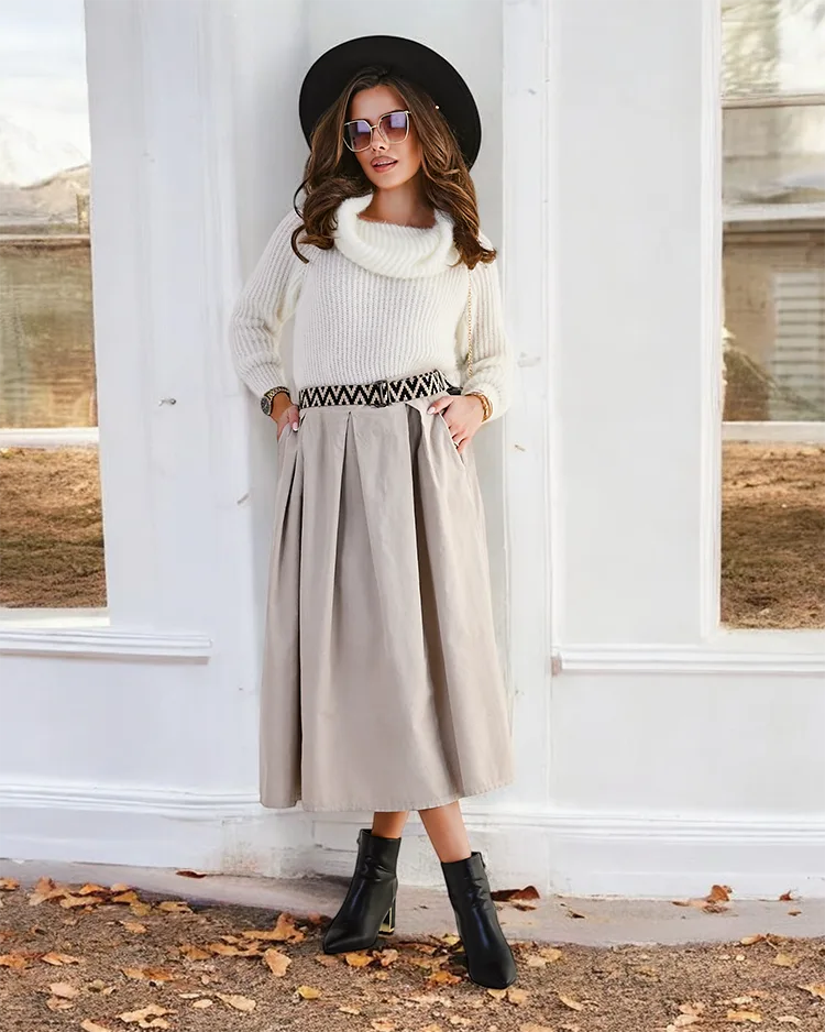 Royalfashion sieviešu vidējā garuma svārki a'la velvets