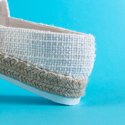 Women's white tweed espadrilles Elizabet - Footwear