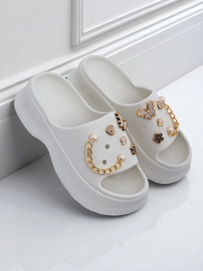 Royalfashion Women’s rubber sandals with embellishments Slash Glam