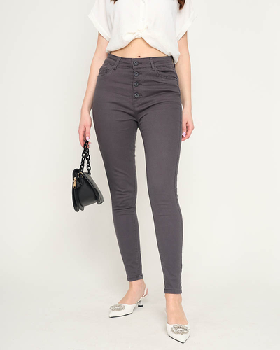 Dark gray women's skinny jeans - Clothing