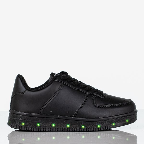 Black shiny LED Collt children's shoes - Footwear 1