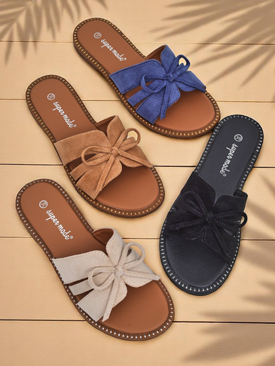 Royalfashion sieviešu čības ar plakanu zoli un bantīti Gerber