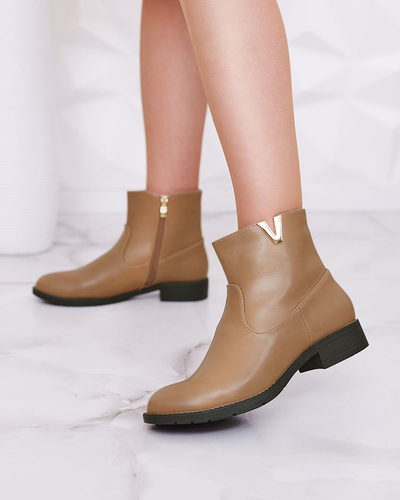 Royalfashion Gaiši brūni sieviešu zābaki Perfoler