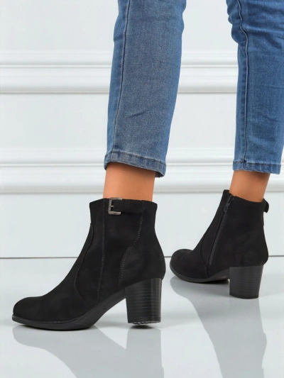 Women's eco-suede heeled ankle boots Crimson Dusk