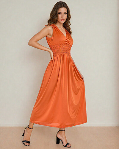 Royalfashion Gluda sieviešu midi kleita