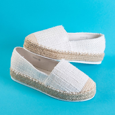 Women's white tweed espadrilles Elizabet - Footwear