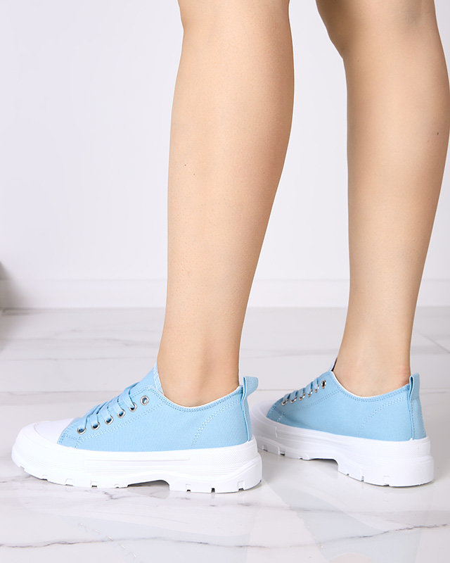 Blue women's sneakers with a higher sole Mytiko - Footwear