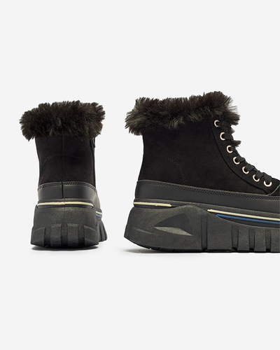 Black women's lace-up platform snow boots Neatesa - Footwear