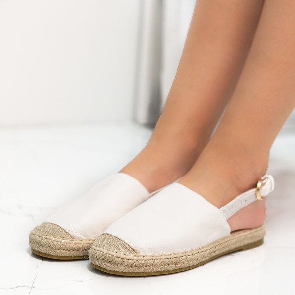White leather espadrilles - eco with open heel Daisy - Footwear