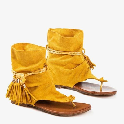 Mustard flip-flop sandals with Semara upper - Footwear 1