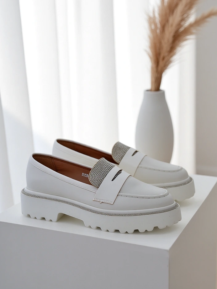 Royalfashion Women's moccasins with rhinestones Vinness