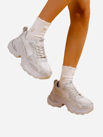 Royalfashion Women's sports sneakers with rhinestones Bloss