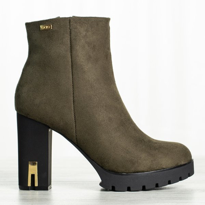 Zielone botki na wyższym słupku Teyoneas - Obuwie