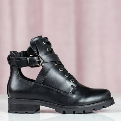 Black boots with flat heels Locca - Footwear 1