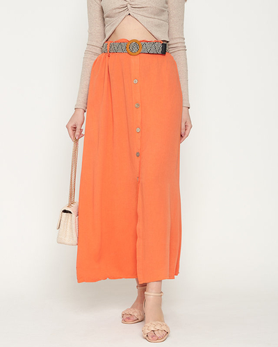 Women's orange midi skirt - Clothing
