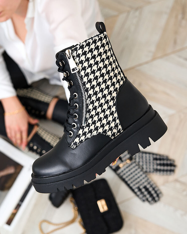 Royalfashion Black women's boots with Zatafel pepite insert