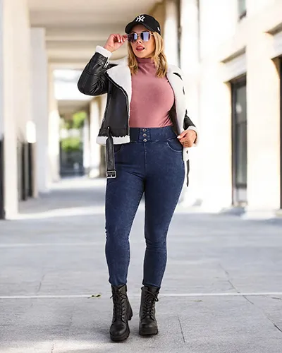 Royalfashion Cotton plus size women's treggings trousers