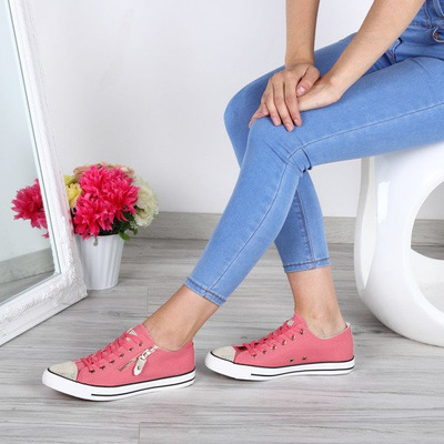 Pink sneakers with Likey inserts. Footwear 1