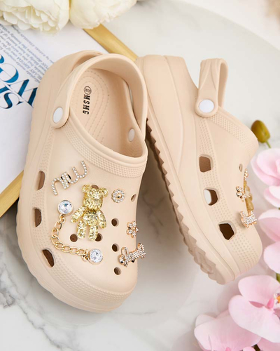 Royalfashion Sieviešu gumijas čības ar Fescas ornamentiem