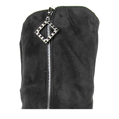 Czarne kozaki z eko - zamszu na wyższym słupku Slavonea - Obuwie