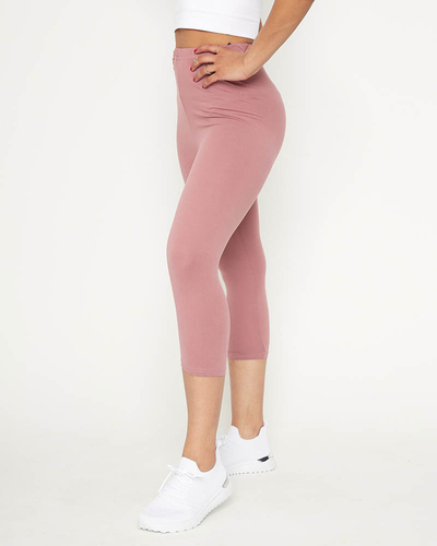 Pink women's 3/4 cycling leggings - Clothing