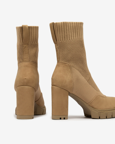 Royalfashion Women's camel-colored Flexi Booties