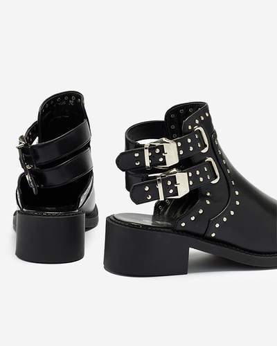 Royalfashion Black women's boots with cutouts Dlagona