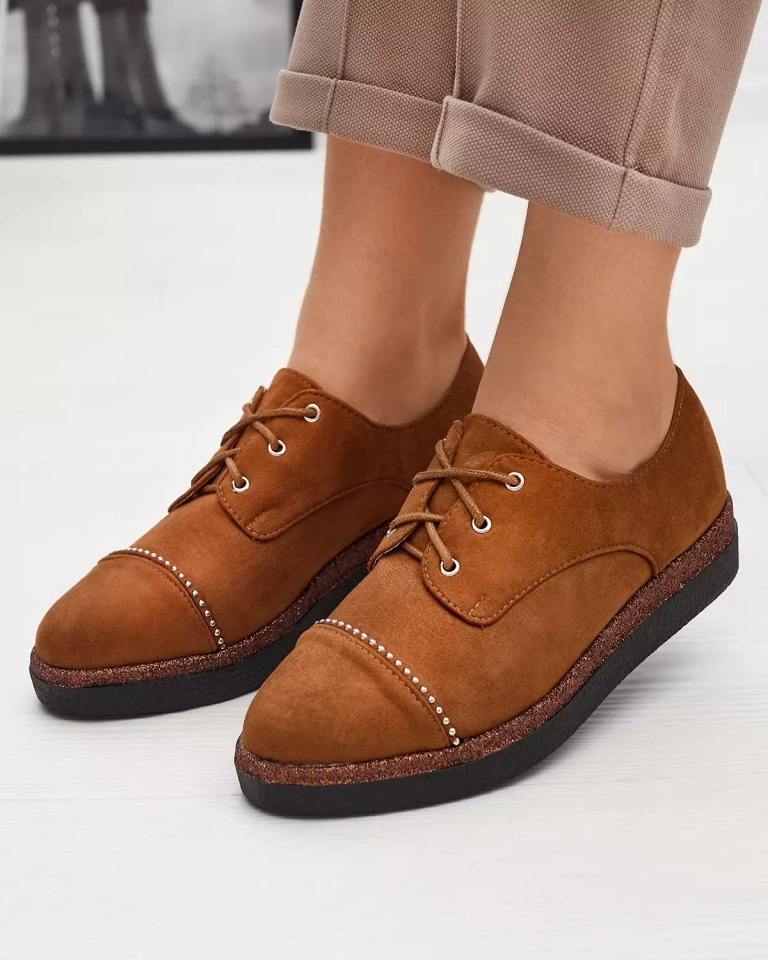 Women's camel low shoes Rilly - Footwear