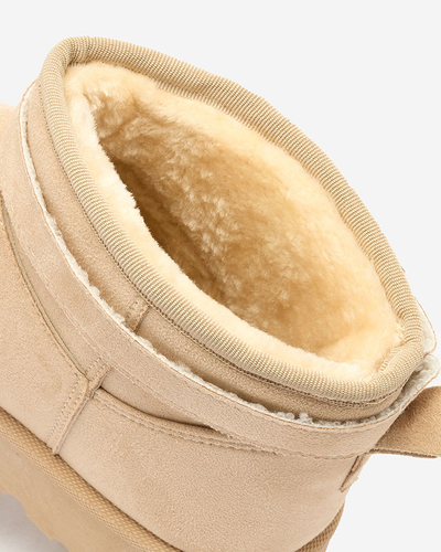 Royalfashion Gaiši brūni sieviešu apavi a'la sniega zābaki ar ornamentu Parisela