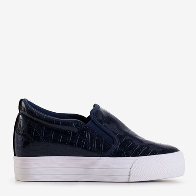 OUTLET Women's navy blue sports shoes with an indoor wedge Moriko - Footwear